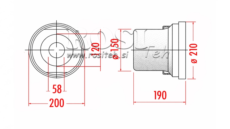 ZAŠČITNI LONEC KARDANA PVC 210x190x150