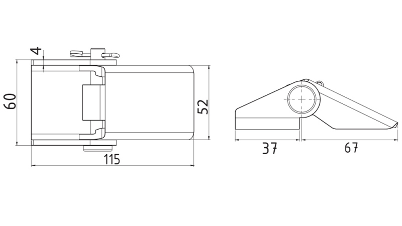 ZIJDELIJK HENGSEL VOOR TRAILER - KLEIN
