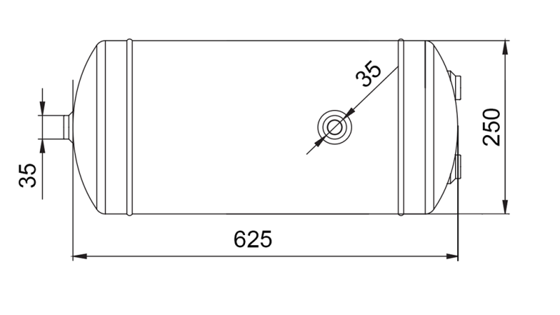 LUCHTREMRESERVOIR 30 LIT 625X250 ECO