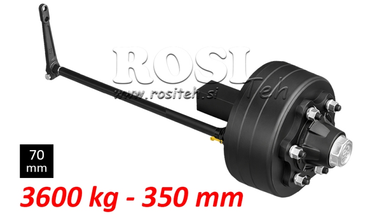 HALFAS MET REMMEN - 3600 kg (6 SCHROEVEN) - 350 mm