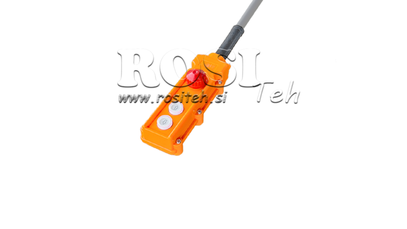 AFSTANDSBEDIENING SCHAKELAAR SET 2 KNOPPEN + NOODSTOP IN BEHUIZING MET KABEL