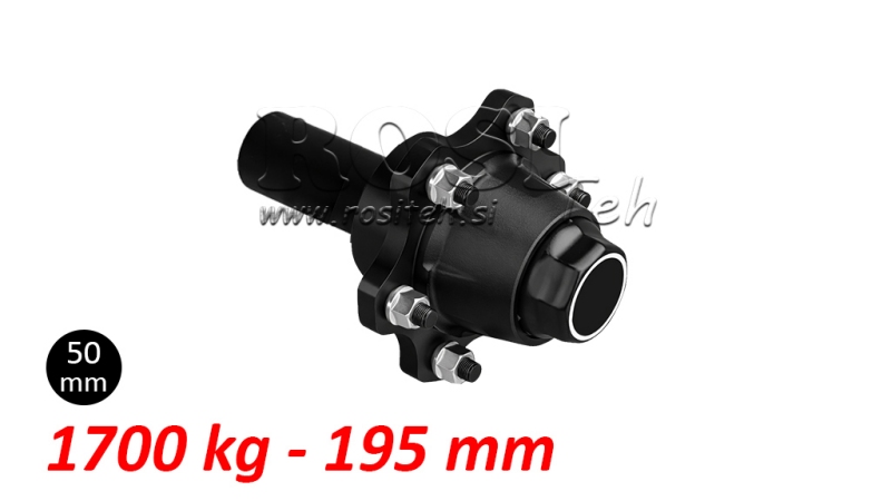 HALFAS ZONDER REMMEN - 1700 kg (6 SCHROEVEN) - 195 mm