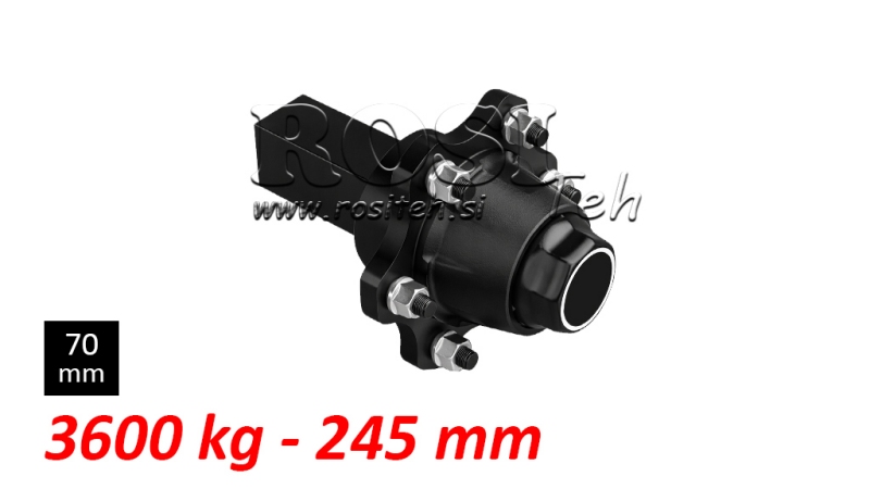 HALFAS ZONDER REMMEN - 3600 kg (6 SCHROEVEN) - 245 mm