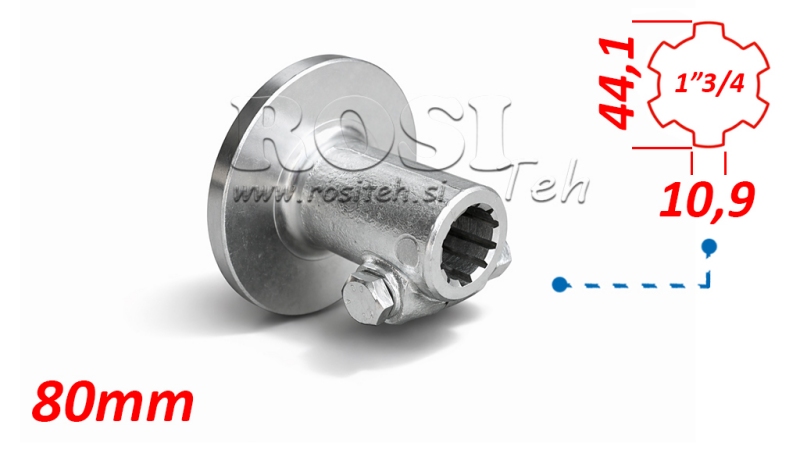 KARDAN ADAPTER MET FLENS EN PEN 1-3/4 (80 mm)