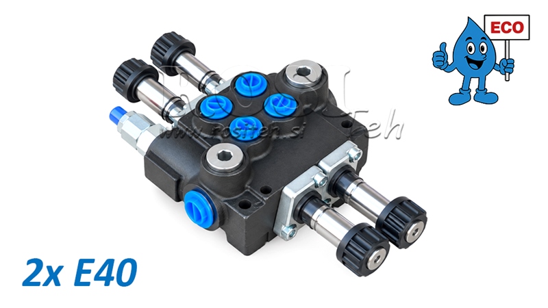 HYDRAULISCH MAGNEETVENTIEL (ZONDER SPOELEN) – 2-SECTIE STUURVENTIEL 2xE40 ECO