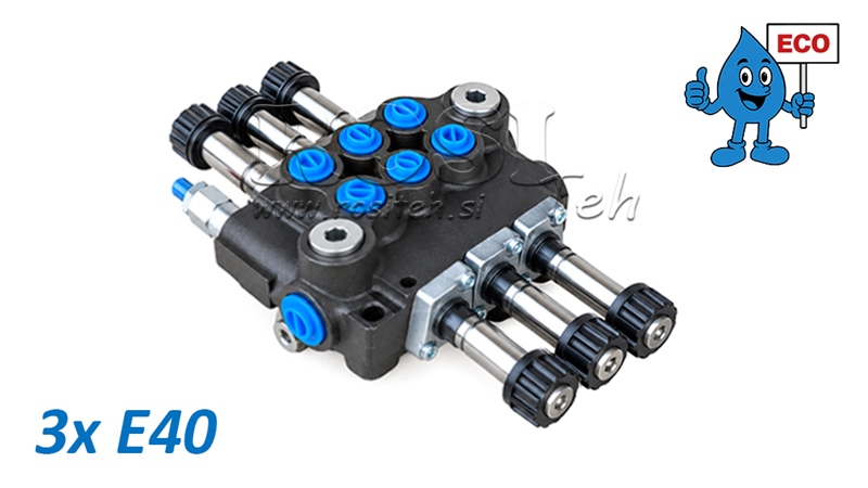 HYDRAULISCH MAGNEETVENTIEL (ZONDER SPOELEN) – 3-SECTIE STUURVENTIEL 3xE40 ECO