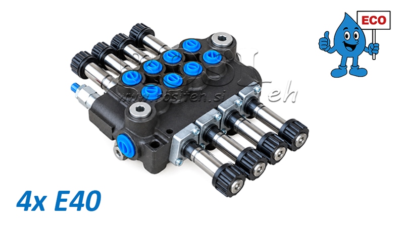 HYDRAULISCH MAGNEETVENTIEL (ZONDER SPOELEN) – 4-SECTIE STUURVENTIEL 4xE40 ECO