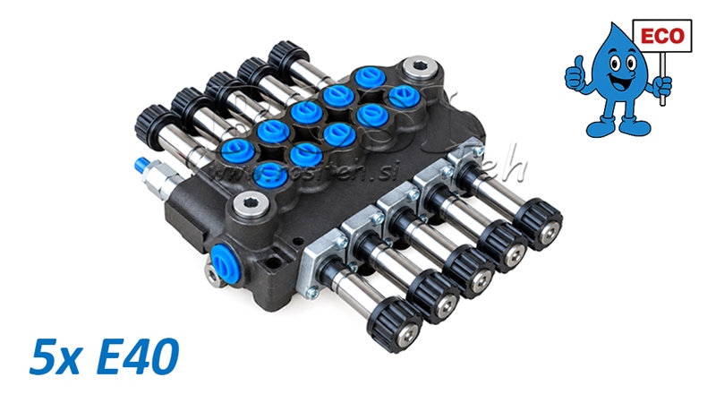 HYDRAULISCH MAGNEETVENTIEL (ZONDER SPOELEN) – 5-SECTIE STUURVENTIEL 5xE40 ECO