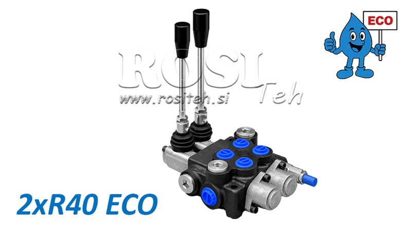 HYDRAULISCH HANDVENTIEL – 2-SECTIE STUURVENTIEL 2xR40 ECO