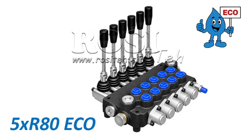 HYDRAULISCH HANDVENTIEL – 5-SECTIE STUURVENTIEL 5xR80 ECO