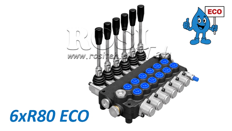HYDRAULISCH HANDVENTIEL – 6-SECTIE STUURVENTIEL 6xR80 ECO