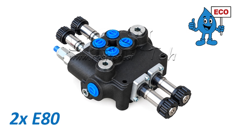 HYDRAULISCH MAGNEETVENTIEL (ZONDER SPOELEN) – 2-SECTIE STUURVENTIEL 2xE80 ECO