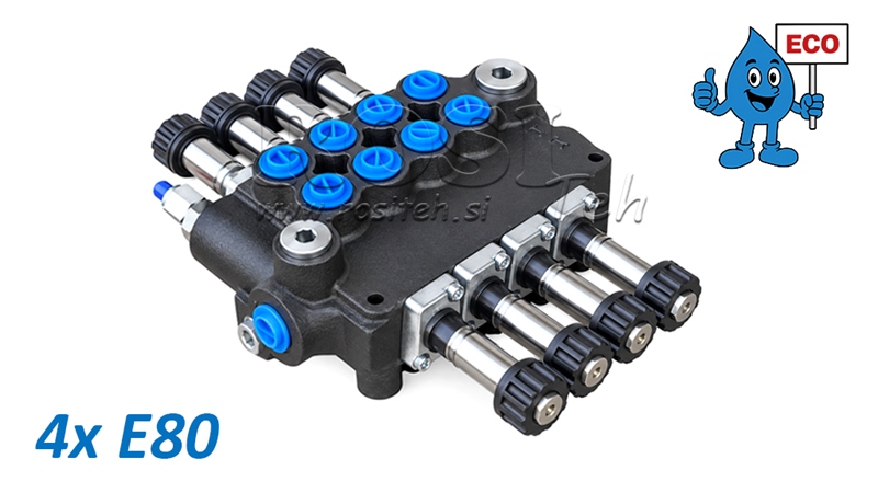 HYDRAULISCH MAGNEETVENTIEL (ZONDER SPOELEN) – 4-SECTIE STUURVENTIEL 4xE80 ECO