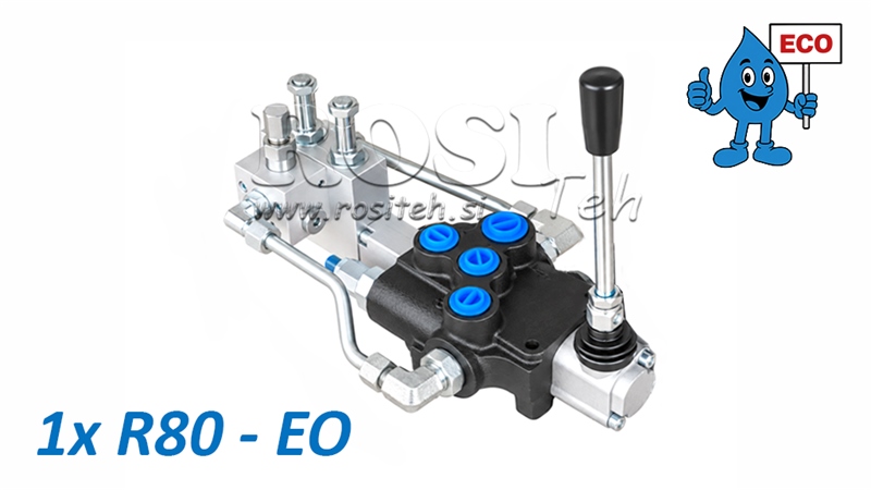 HYDRAULISCH ELEKTRO-HANDVENTIEL (ZONDER SPOELEN) – 1-SECTIE STUURVENTIEL 1xR80-EO ECO