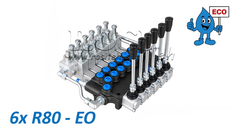 HYDRAULISCH ELEKTRO-HANDVENTIEL (ZONDER SPOELEN) – 6-SECTIE STUURVENTIEL 6xR80-EO ECO