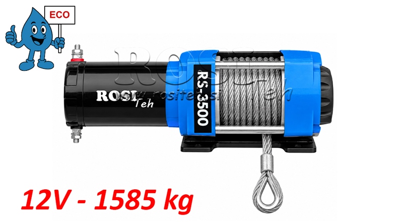 12 V ELEKTRISCHE LIER RS-3500 - 1585 KG - STAALKABEL - ECO