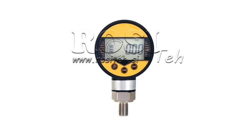DIGITALE MANOMETER DN63 VERTICAAL 0 - 600 BAR - 1/4
