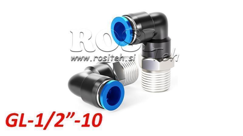 PNEUMATISCHER STECKER WINKELANSCHLUSS TPA MIT GEWINDE GL-012-10