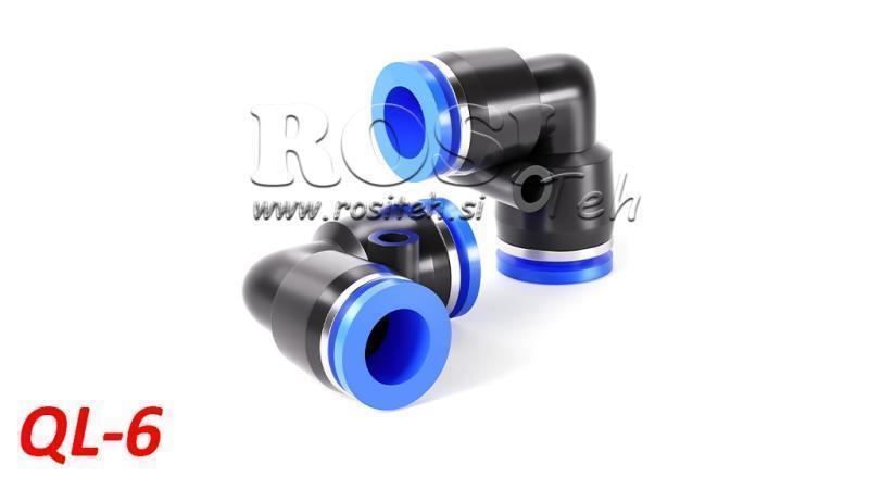 PNEUMATISCHE PLUG HOEKVERBINDER TPA ZONDER DRAAD QL-6