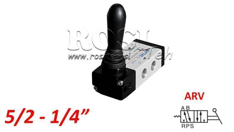PNEUMATISCHE HANDKRAAN 5/2 1/4 PRT-0852-ARV TERUG MET VEER