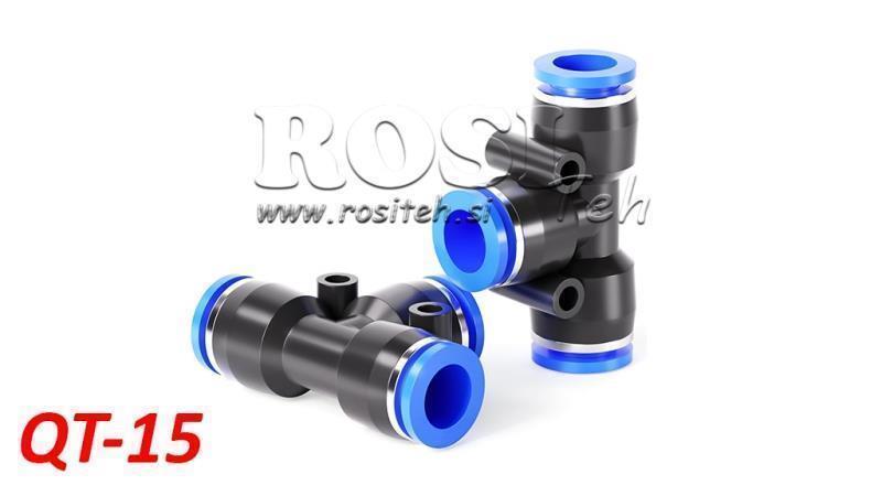 PNEUMATICKÁ ZÁSUVKA T SPOJENÍ TPA BEZ ZÁVITU QT-15