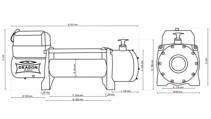 12 V ELEKTRISCHE LIER DWM 13000 HD - 5897 kg - Synthetische touw
