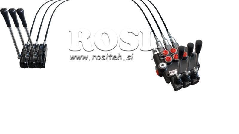 JOYSTICK DUBBELE HANDGREPE 2 m HYDRAULISCH VENTIEL 3xP40 liter