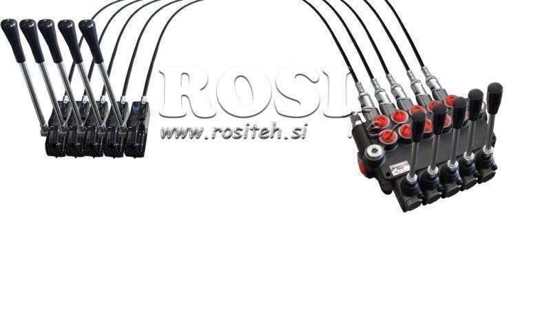 JOYSTICK DUBBELE HANDGREPE 2.5 m. HYDRAULISCHE KLEP 5xP40 liter