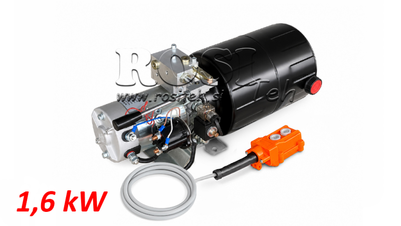 MINI HYDRAULISCH KRACHTPAKKET 12V DC - 1.6kW = 2.1cc - 8 liters - eenfasige eenheid MET HANDPOMP