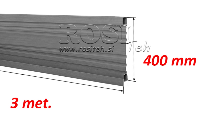 ZIJPANEEL VOOR KIPPERS TRAILER 3 MET. - HOOGTE 400 MM