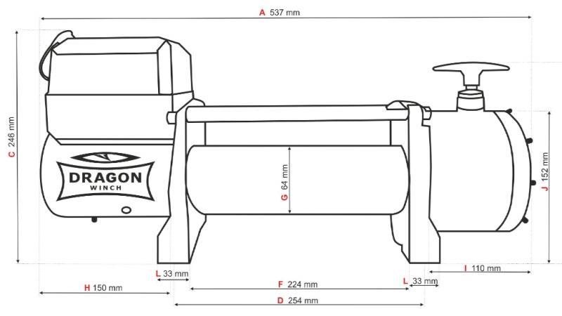 24 V ELEKTRISCHE TROMMEL DWT 14000 HD - 6350 kg