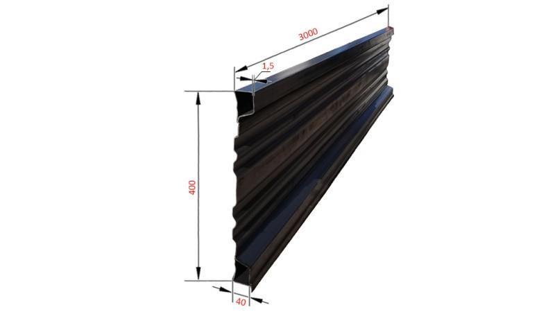 ZIJPANNEEL VOOR KIEK AANHANGER 3 MET. - HOOGTE 400 mm