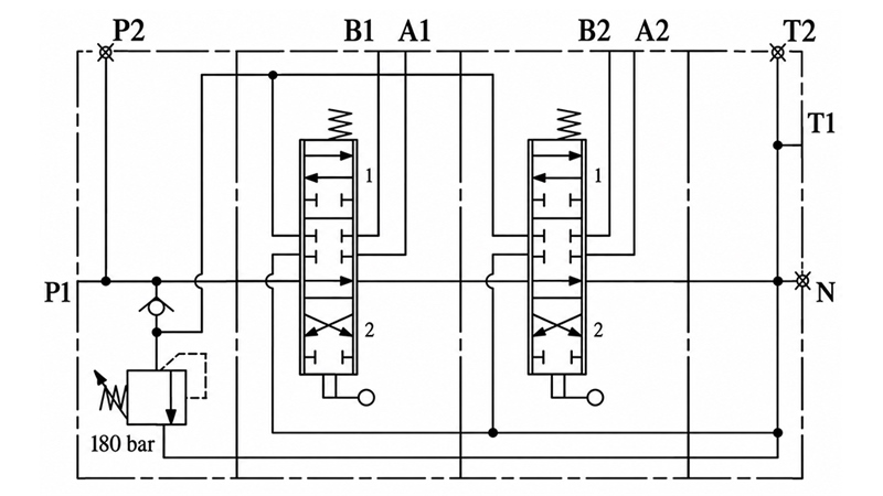 HANDMATIG HYDRAULISCHE VENTIEL MONOBLOCK 2xZ80