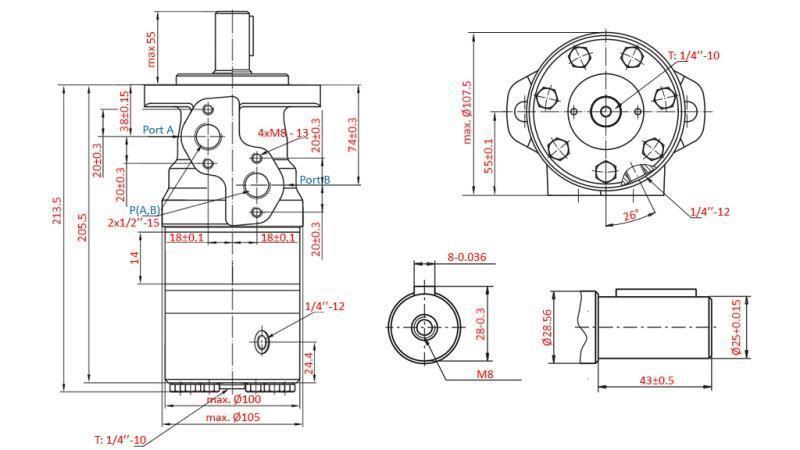 HYDROMOTOR B/MR 80 - MIT BREMSE