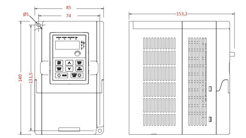 FREQUENTIEOMZETTER-INVERTER 1Fase 0.75kW GD10-0R7G-S2-B
