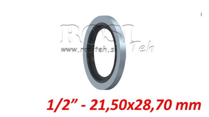 RING MET RUBBEREN AFDICHTING 1/2 - 21,50x28,70 mm