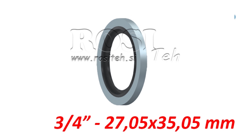 PODLOŽKA Z GUMI TESNILOM 3/4 - 27,05x35,05 mm