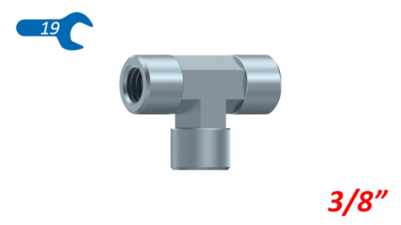 HYDRAULISCHE T STUK VROUW-VROUW 3/8