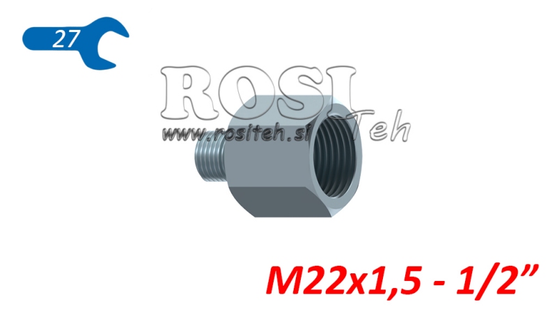 HYDRAULICKÝ ADAPTÉR MUŽSKÝ-ŽENSKÝ 22X1.5-1/2