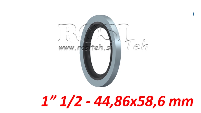 WASRING MET RUBBEREN AFDICHTING 1 1/2 - 44,86x58,6 mm