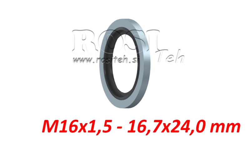 RINGEN MET RUBBEREN DICHTING M16x1.5 - 16.7x24.0 mm