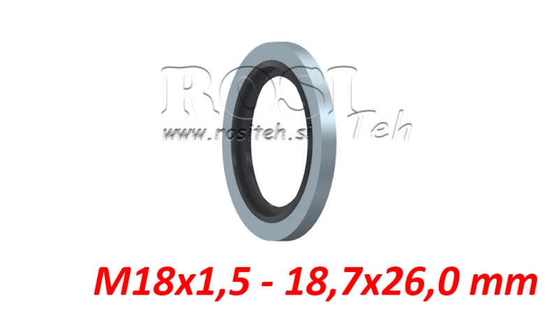 RINGEN MET RUBBEREN DICHTING M18x1.5 - 18.7x26.0 mm