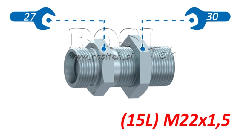 HYDRAULICKÁ PRŮCHODKOVÁ DVOJITÁ SPOJKA (15L) M22X1,5