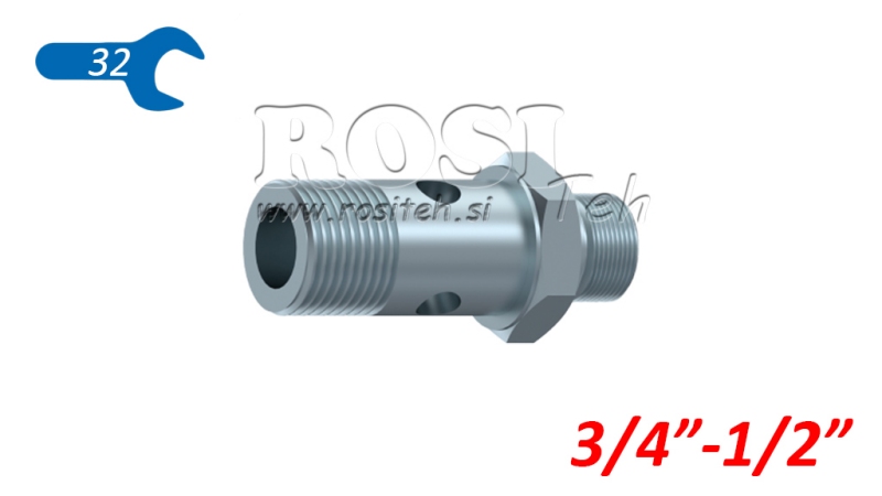 ȘURUB BANJO HIDRAULIC BSP 3/4 CU FILET PRELUNGIT BSP 1/2