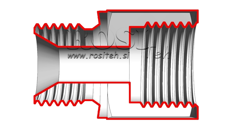 HYDRAULIKADAPTER MÄNNLICH-WEIBLICH 22x1,5-18x1,5