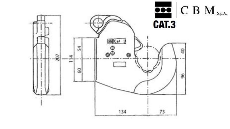 automatische haak voor het dragen van hydraulica categorie 3