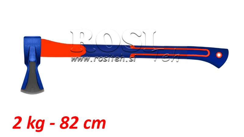 HOUTKLOOFBIJL MET CARBON HANDVAT - 2 kg - 82 cm