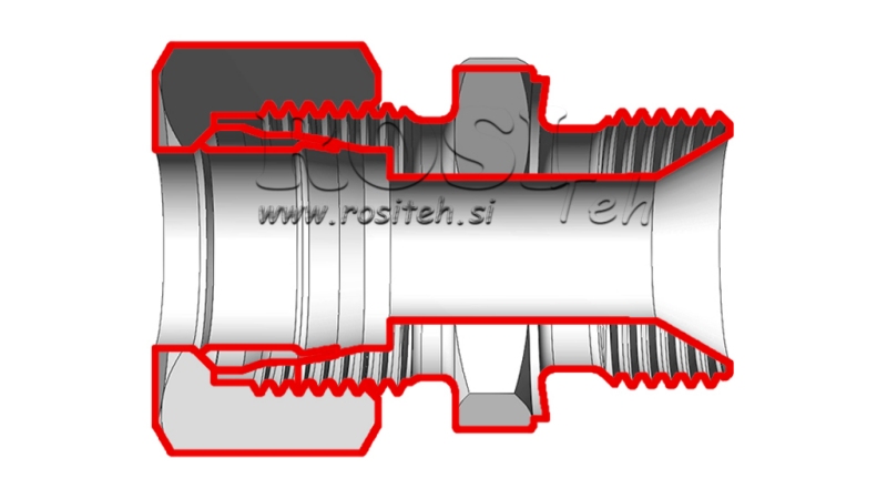 HYDRAULISCHE DUBBELE KOPPELINGEN MET MOER AS14-BSP3/8