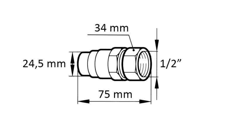 SNELKOPPELING GRAVER FFH MAN 1/2