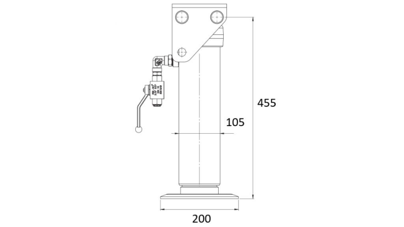 HYDRAULISCHE ENKELWERKEN VOET 300mm - 5.000kg
